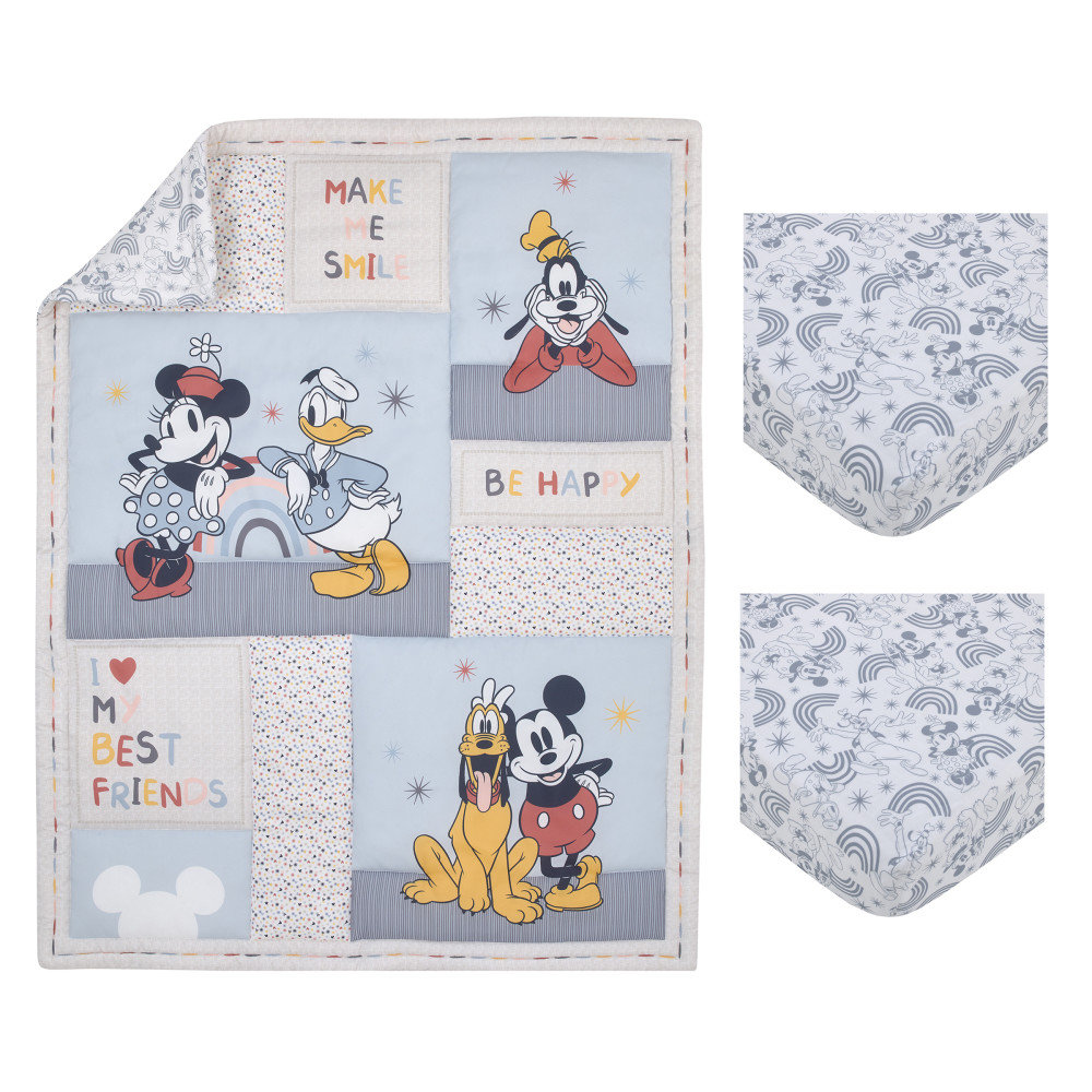 Nojo MickeyMouse and Friends 3 Piece Crib Bedding Set Disney