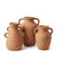 Ensemble de 3 vases décoratifs décoratifs de style rustique texturé - brun-387840009-387840006
