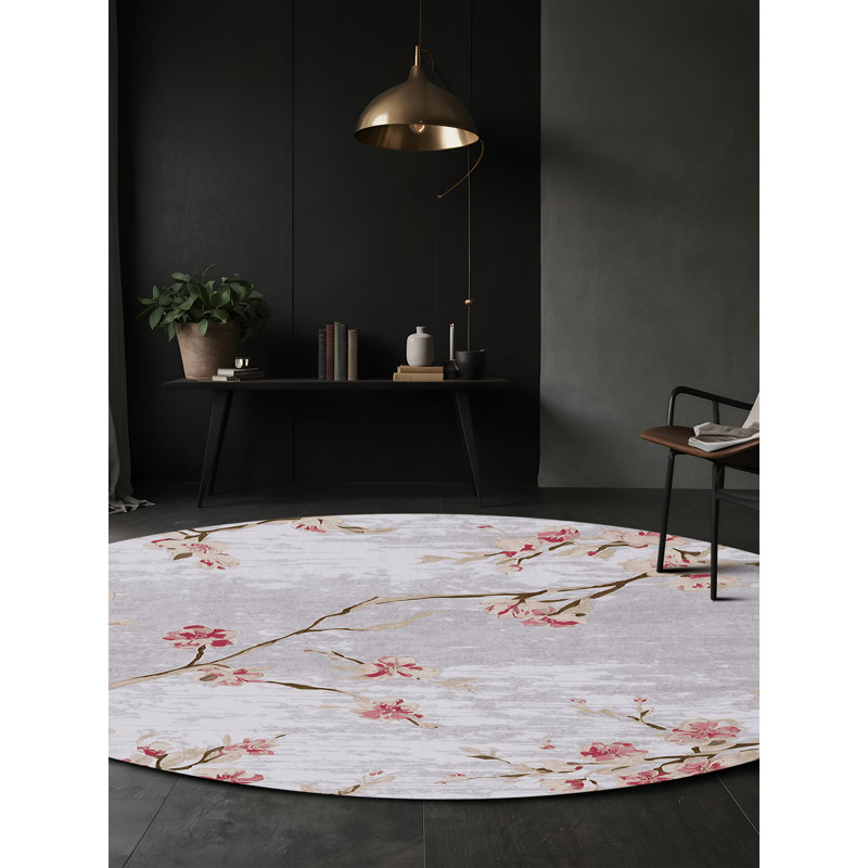 Tapis blanc lavable à la machine, Rond 6 pi