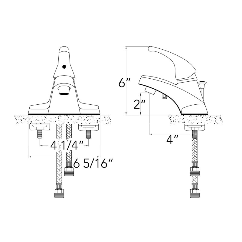 Centerset Single-handle Bathroom Faucet with Drain Assembly, Brushed Nickel