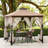 Sunjoy Outdoor Patio 9.5x9.5 Tan 2-Tier Steel Backyard Soft Top Gazebo with Ceiling Hook and Netting-1496215763