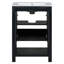 Meuble-lavabo compact et lavabo en céramique de style rétro