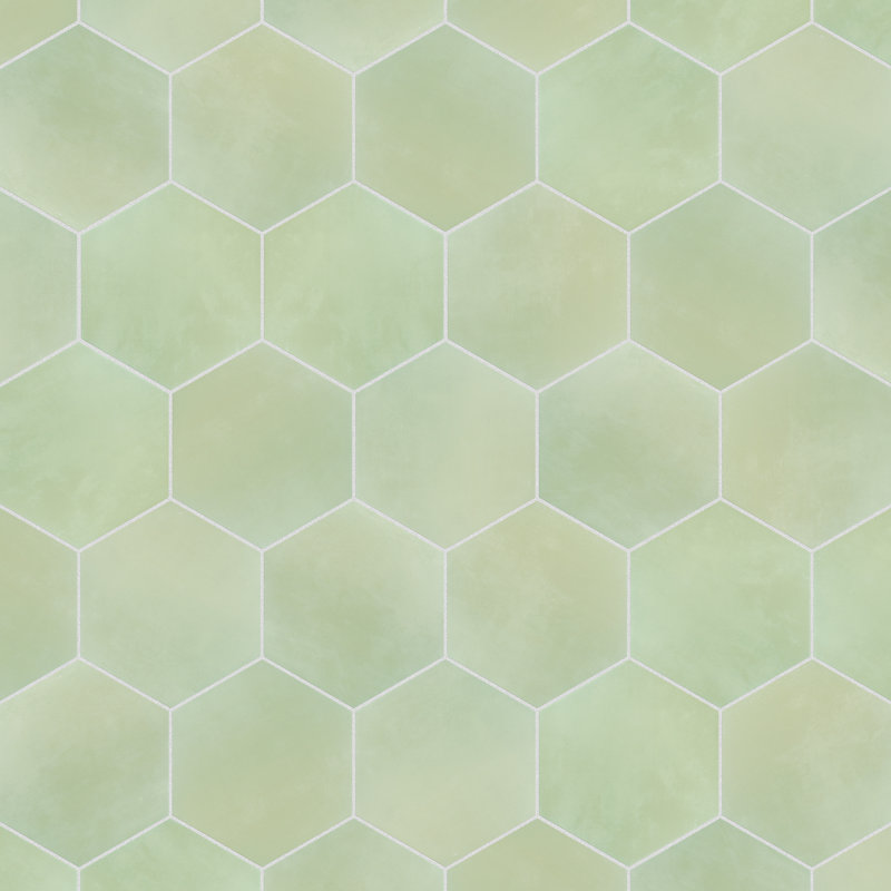 Horizon Hex 7-3/4" x 9"Porcelain Wall & Floor Tile, Verde
