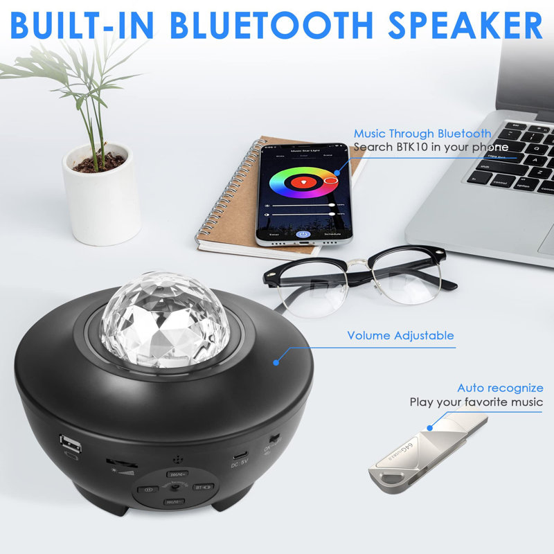 Galaxy Projector, projecteur d'étoiles 3 en 1 veilleuse fonctionne avec l'application intelligente et Alexa