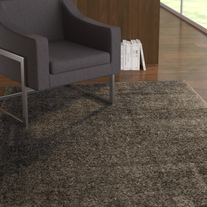 Tapis tissé à la machine gris Marvin, Rectangle 7 pi 9 po x 9 pi 9 po