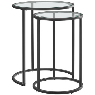 Sibrina Glass Top Side Table Set