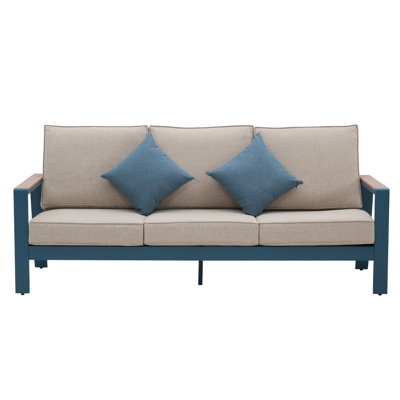 Apoch 83'' Wide Straight Aluminum Patio Sofa with Cushions