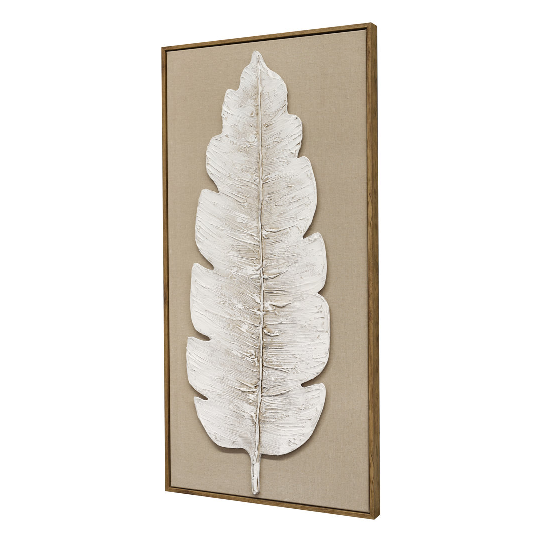 B&Q -  Britwall Led Wall Art White Leaf Illuminated Canvas 50X100Cm Multicolour 220V - Image 4