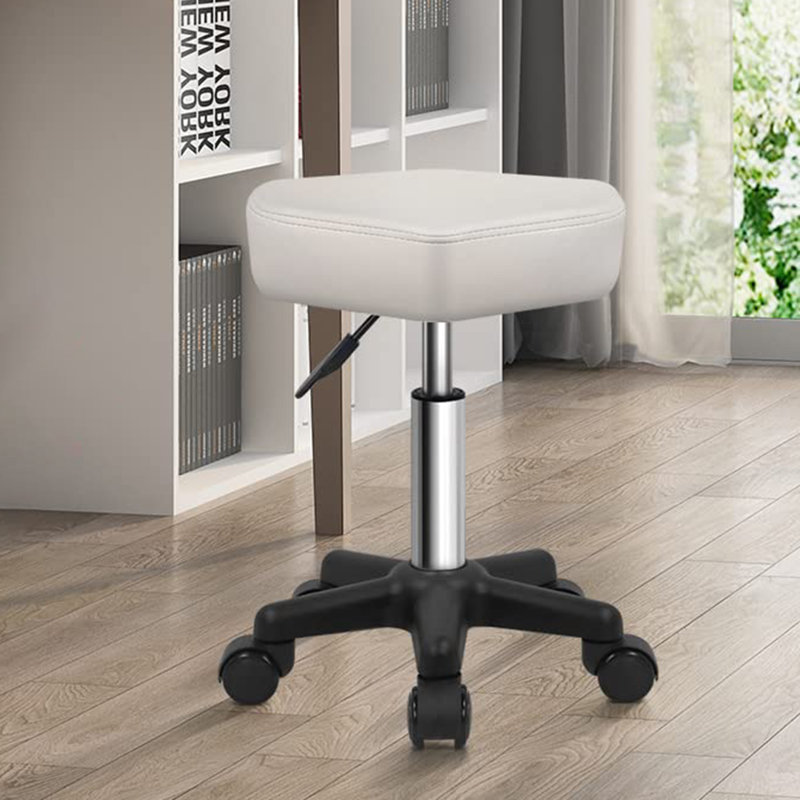 Tabouret à roulettes Hexagon, Blanc