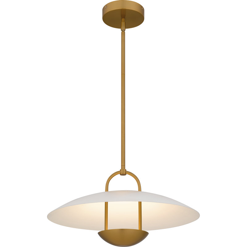 Bingham Integrated LED  Pendant, Brushed Gold, White