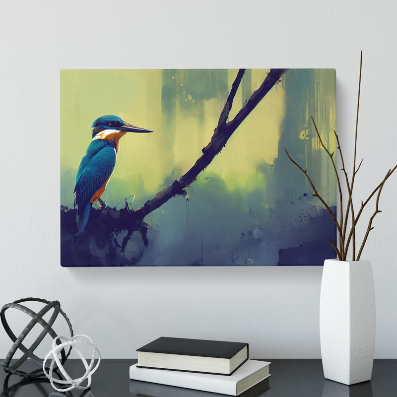 Kingfisher Bird Vol.2 - Wrapped Canvas Painting, 40cm H x 60cm W x 3cm D