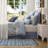 Piece Full/Queen Bedding Sets, Blue Chenille Jacquard, Elegant Bedroom