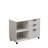 34.6" Wide Mobile 3-Drawer Filing & Storage Cabinet with Open Shelves, Suspension File Drawer and Casters