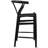 26″ Seat Height Counter Stool – Fully Assembled Farmhouse Wood Chair with Dark Espresso Woven Y‑Back Seat, Solid Beech Frame, 250 lb Capacity-836734642