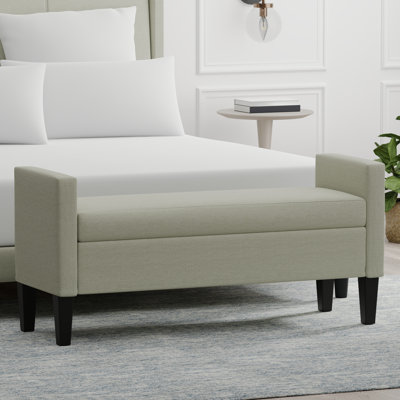 Banc de rangement à couvercle rabattable rembourré