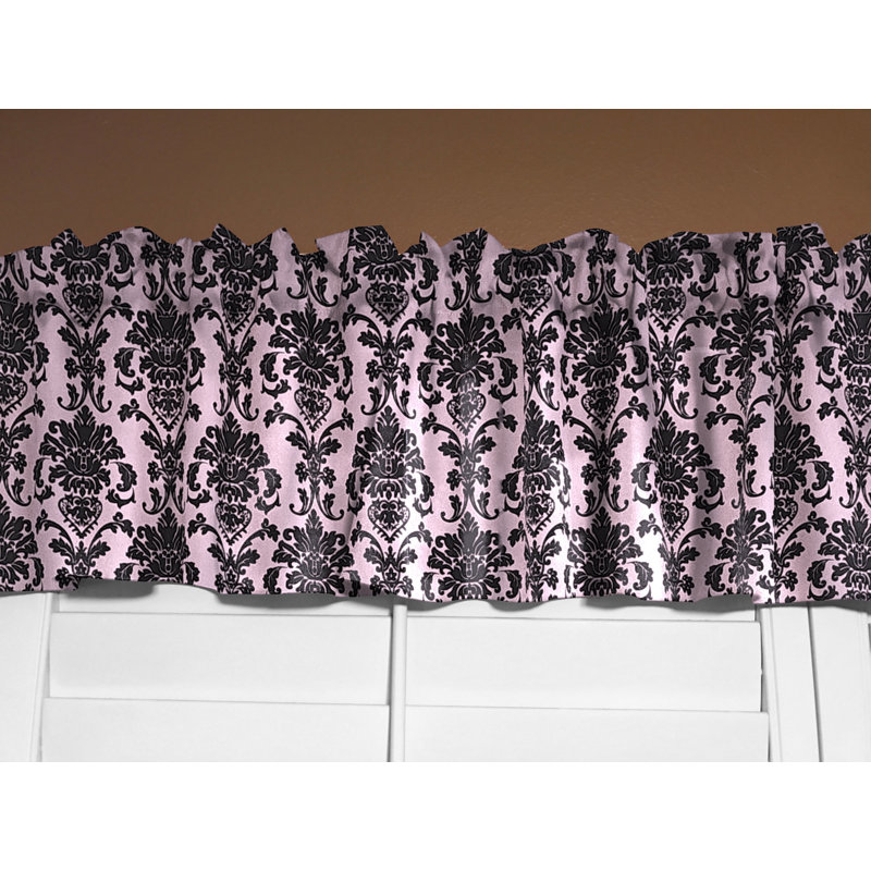 Cantonnière florale en damas 58 po, L 58 po x L 16 po, Rose pastel