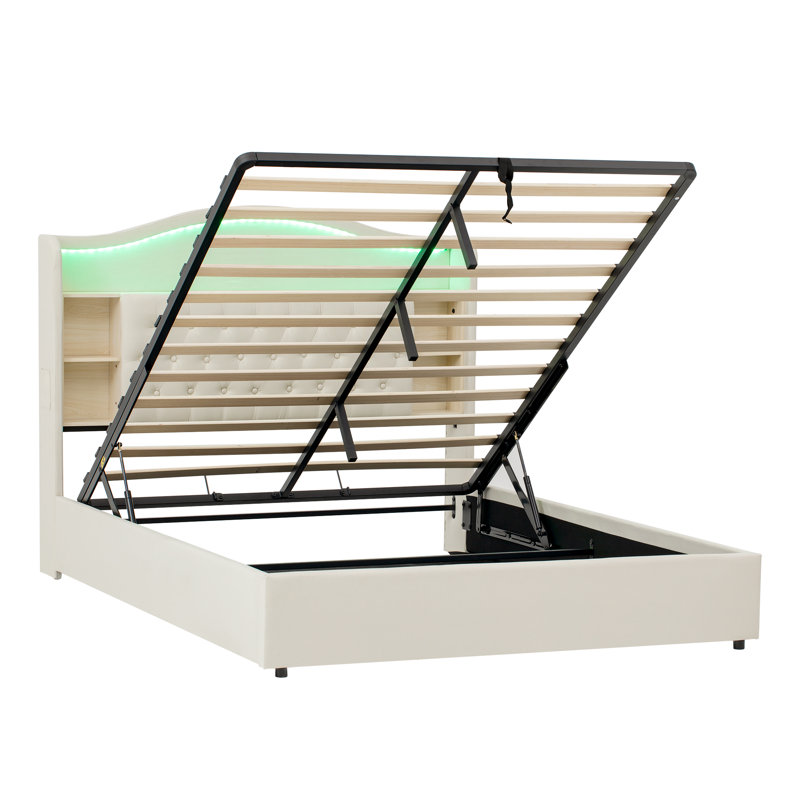 Upholstered Ottoman Storage Bed, 157 x 217 cm