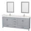 Base de meuble-lavabo autoportant double 79 po avec miroir 70 po Sheffield-31336917