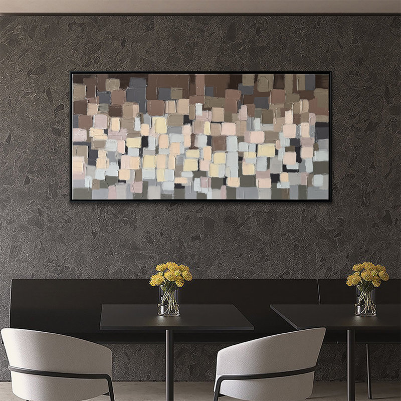 Peinture abstraite multicolore 30 "x 2,5" x 60 "Synthesis