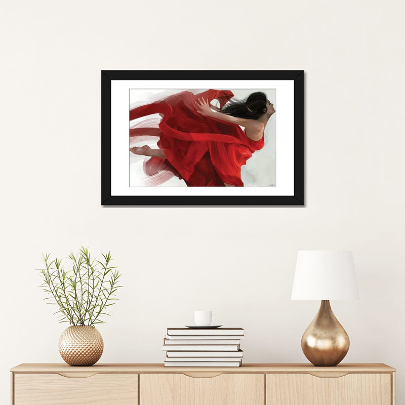 « danse », impression sur toile, H 18 po x l 26 po x P 1,5 po, Toile avec cadre noir, Pas de tapis
