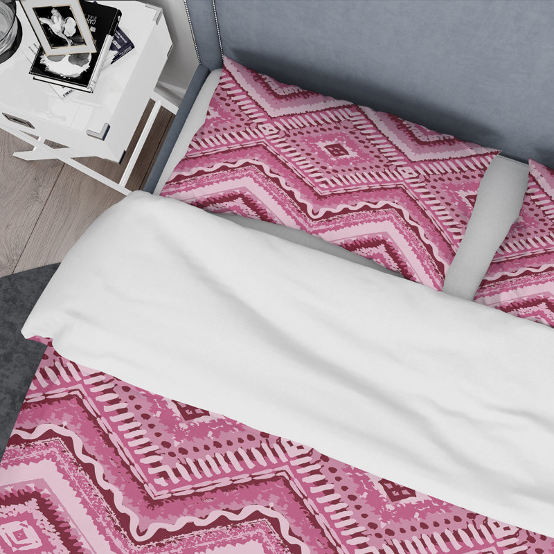 Ensemble de housse de couette en microfibre rose 3 pièces, Housse de couette grand et 2 taies décoratives