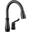 Robinet de cuisine noir Leland avec douchette rétractable, robinet d'évier de cuisine monotrou traditionnel, poignée simple, noir mat
