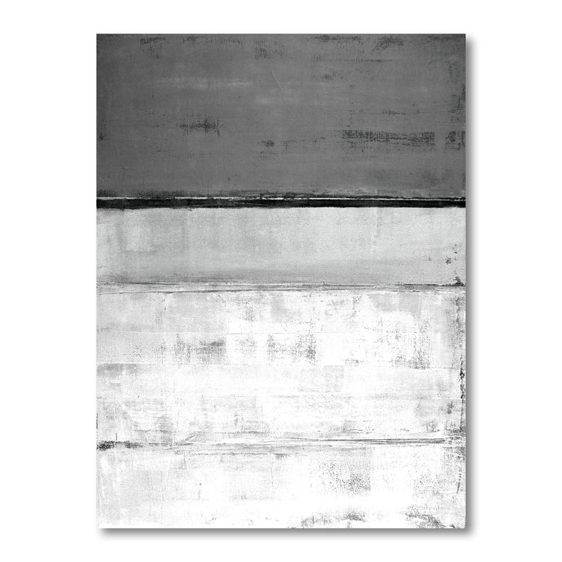 Abstract Canvas Wall Art, White Gray Colorfield Print - White And Gray Colorfield, Wrapped Canvas, 40" H x 30" W x 1" D