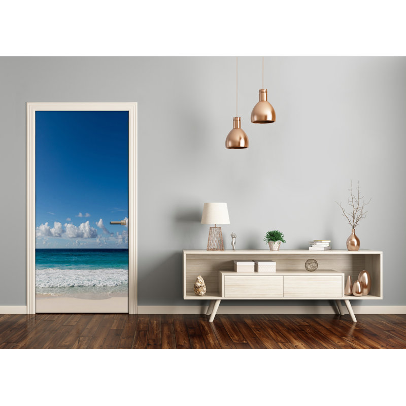 Tropical Beach Door Decal
