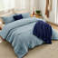 Ensemble d'édredon complet pour lit 5 pièces - lit dans un sac avec jeté en polaire et coussin décoratif, ensembles d'édredon légers, literie toutes saisons, gris foncé-105526949-105526955