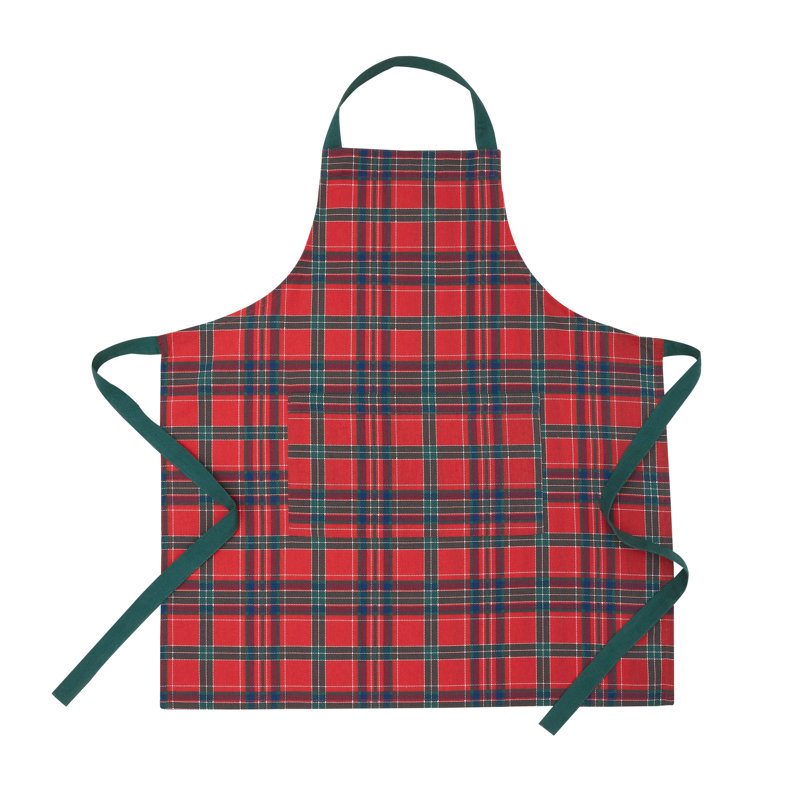 Christmas Tartan Check Cotton Kitchen Adult Apron