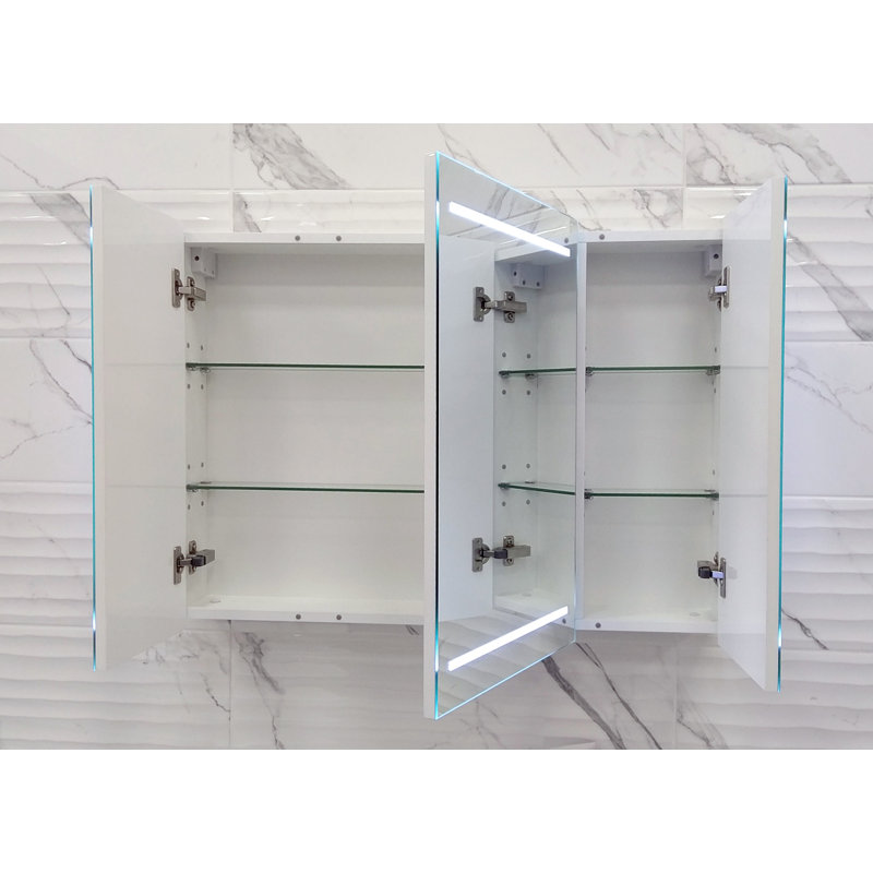 Mya 860mm W 630mm H Surface Frameless Medicine Cabinet Mirror 2 Fixed