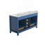 Meuble-lavabo autoportant moderne avec lavabo double, portes, tiroirs et robinet-644336630-644336631