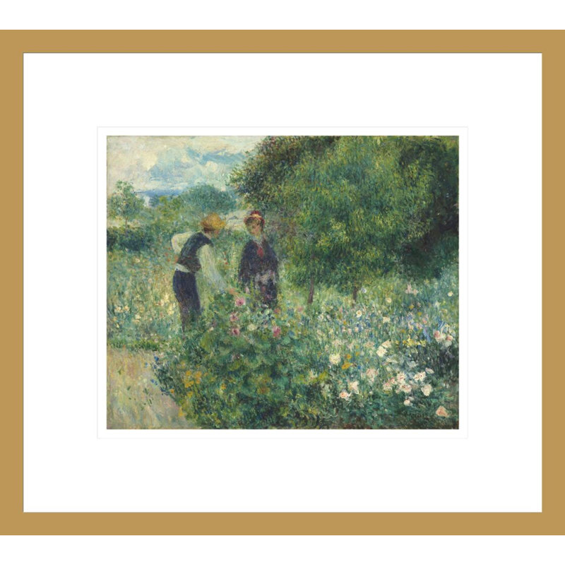 «Cueillette de fleurs» par Pierre-Auguste Renoir - Impression sur toile, H 13,75 po x l 15,34 po