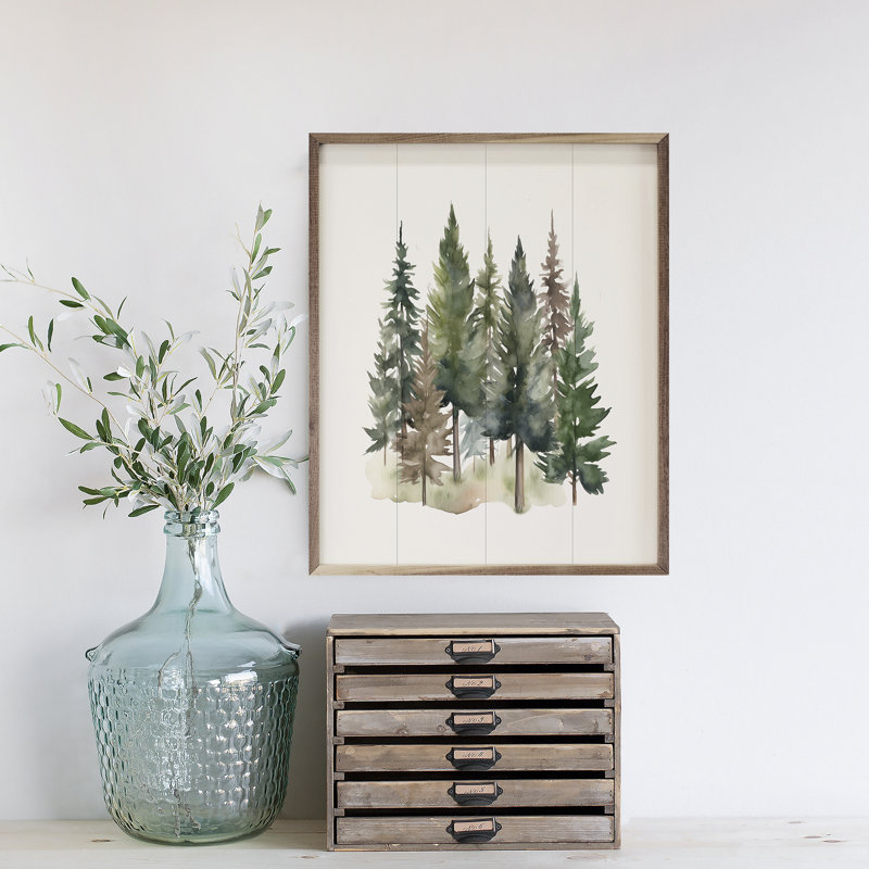 Watercolor Pines II, 40" H x 32" W x 1" D