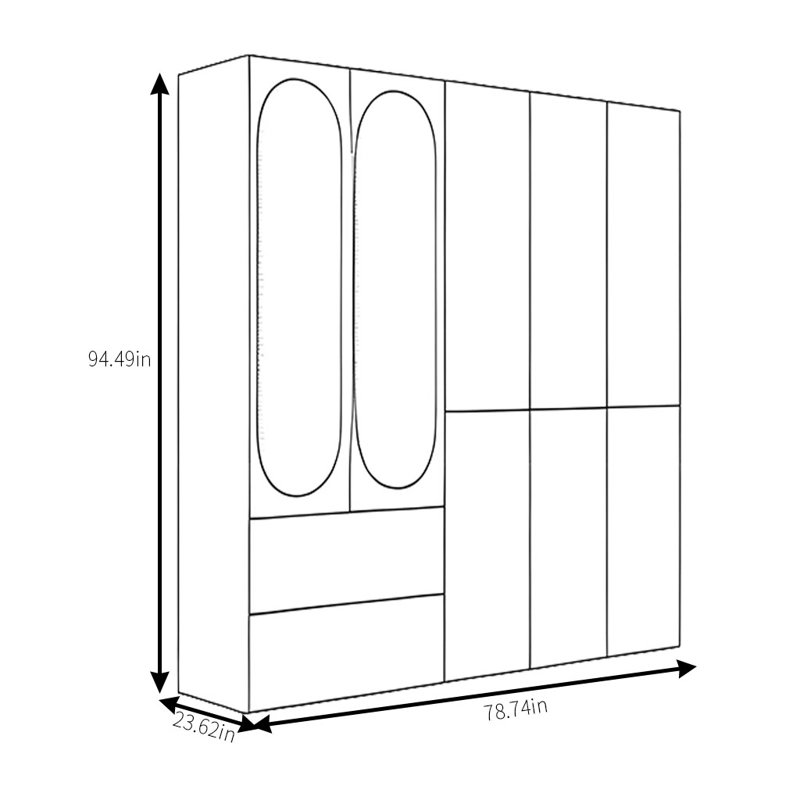 Armoire classique en rotin tissé, H 94,49 po x l 78,74 po x P 23,62 po