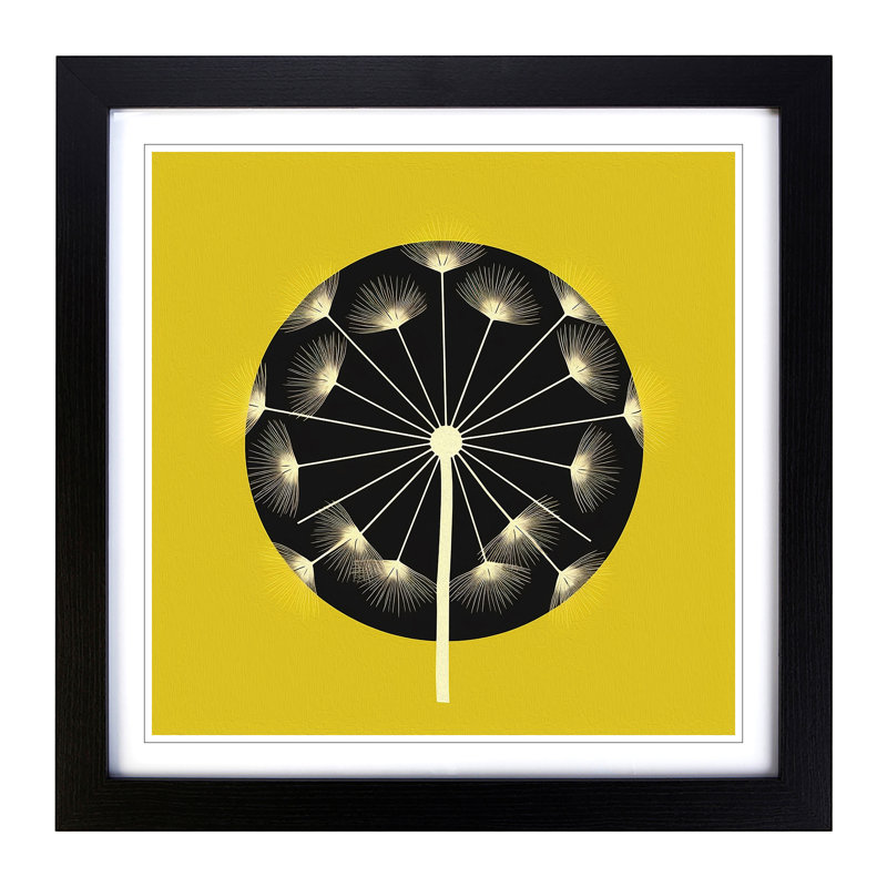 Dandelion Bauhaus No.2 - Framed Print, Black