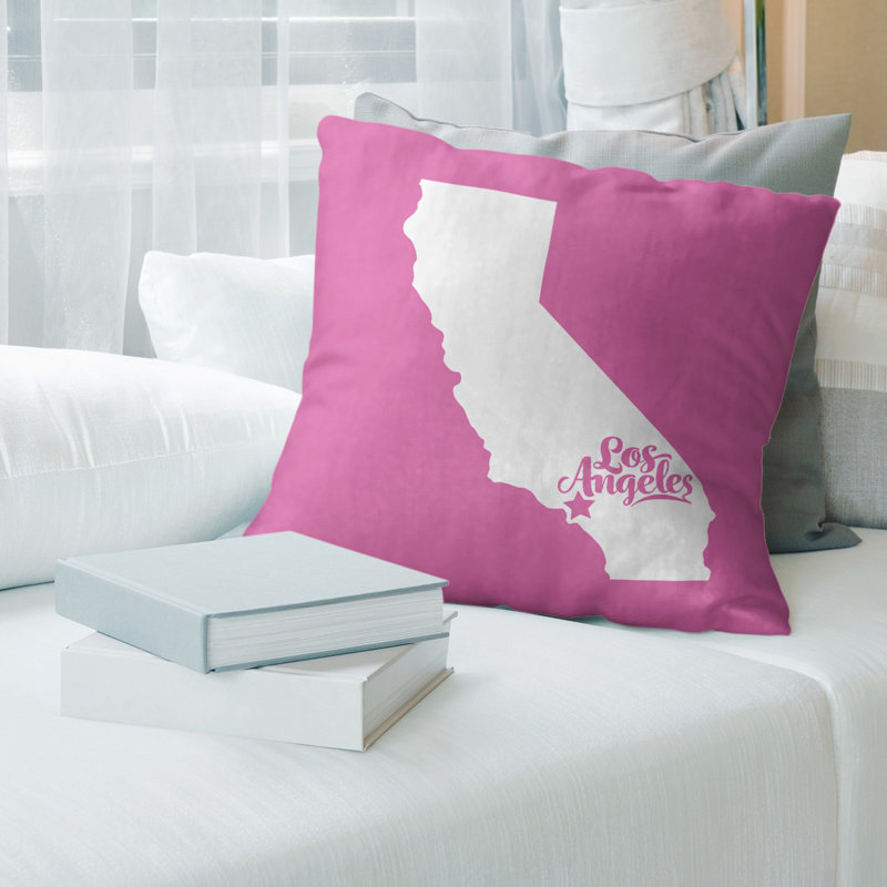 Housse de coussin, Los Angeles, 14 po x 14 po, Rose