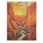 «Canyon Desert Sunset», art audacieux sur bois de pin naturel-55452313