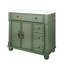 Meuble-lavabo de salle de bain de style milieu du siècle avec base à colonnes romaines, rangement haut de gamme et design étanche de style médiéval de 91 cm (36 pouces), installation facile intégrée