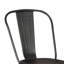 Ensemble de 4 chaises de salle à manger empilables en métal, chaises de salle à manger à dossier à lattes industrielles modernes, support robuste en croix, chaise sans accoudoir portable légère pour la cuisine, la salle à manger, le bar, noir vieilli-131378199