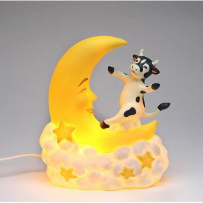 Veilleuse vache sautant par-dessus la lune