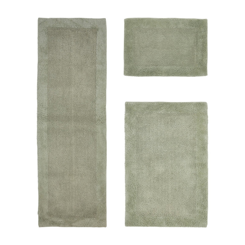 Ensemble de tapis pour salle de bain réversible 100% coton 2370 g / m² Merkel - ultra doux, très absorbant, lavable à la machine, certifié OEKO-TEX, idéal pour la douche, la baignoire et le meuble-lavabo