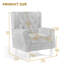Fauteuil d'appoint à oreilles capitonné avec accoudoirs roulés et coussin rembourré épais Duward-1913283581