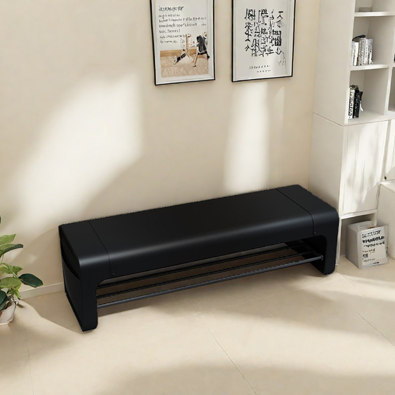 39.4in Shoe Change Stool Shoe Bench, Black
