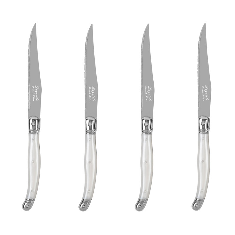 Ensemble de couteaux à steak 4 pièces French Home Laguiole Connoisseur, Blanc / argent