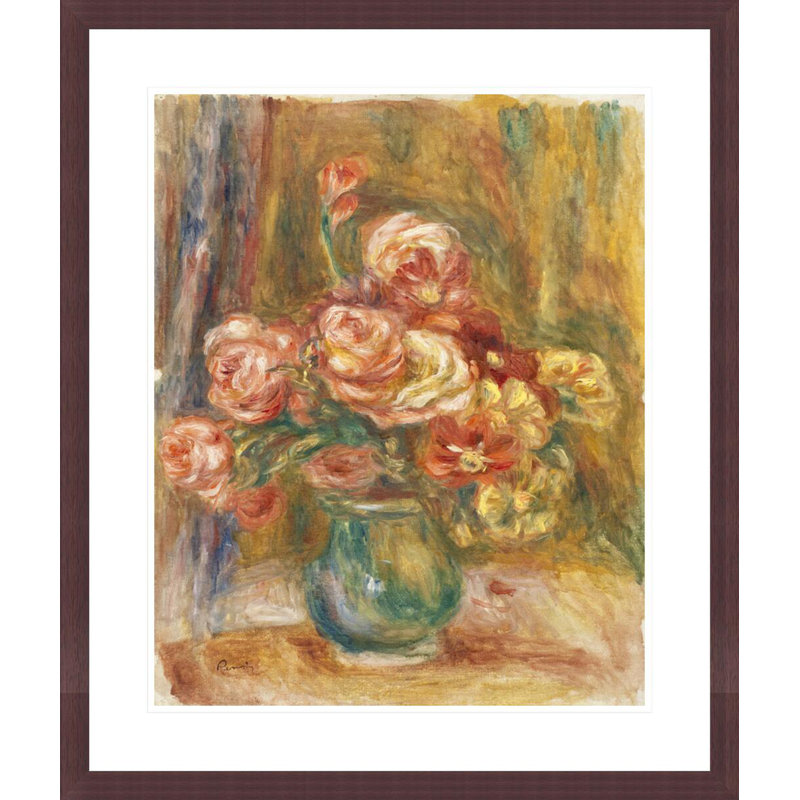«Vase of Roses» par Pierre-Auguste Renoir, impression giclée encadrée, H 27,68 po x l 23,5 po