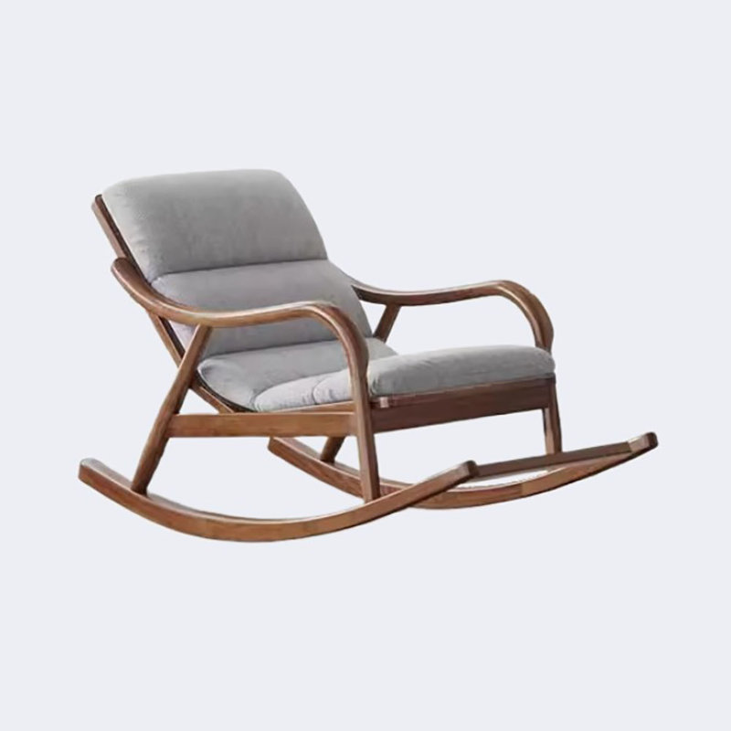 Chaise berçante en bois massif Nordic, Gris