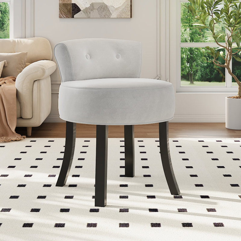 Manufactured Wood Accent Stool, Black, White