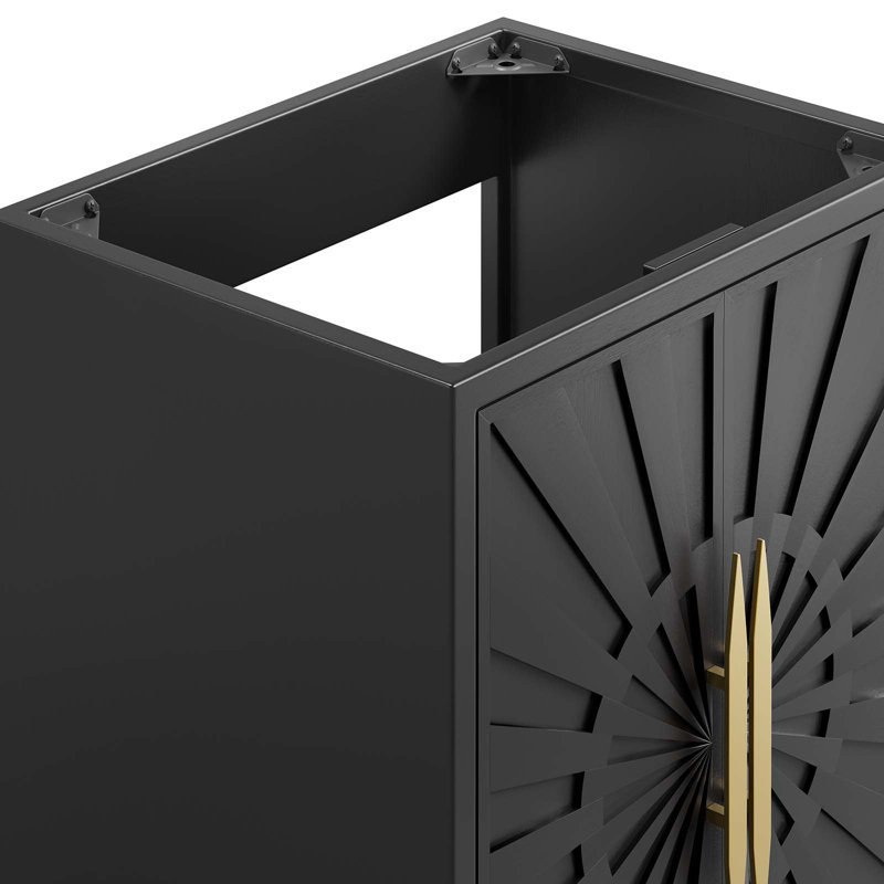 Modway Black and Gold 24" Single Bathroom Vanity Cabinet