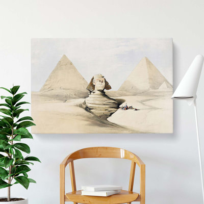 The Great Sphinx Pyramids of Giza by David Roberts - Wrapped Canvas